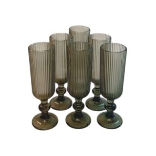 SET DE COPAS DE VIDRIO COLOR NEGRO 6 PC