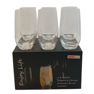 SET DE VASOS DE VIDRIO 6 PC 410 ML
