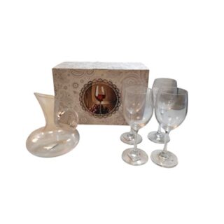 SET DE JARRA Y COPAS DE VIDRIO 5 PC