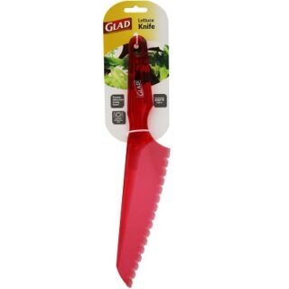 CUCHILLO PARA LECHUGA DE PLASTICO ROJO 30 CM