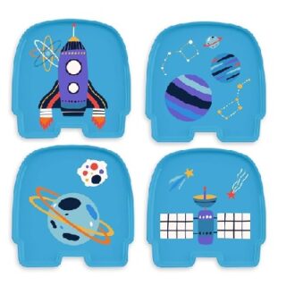 PLATOS PARA BEBE 4PC COLOR AZUL 23 CM