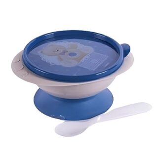 PLATO CON VENTOSA PARA NIÑOS COLOR AZUL