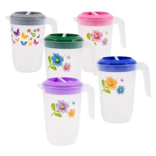 JARRA PLASTICA CON FLORES