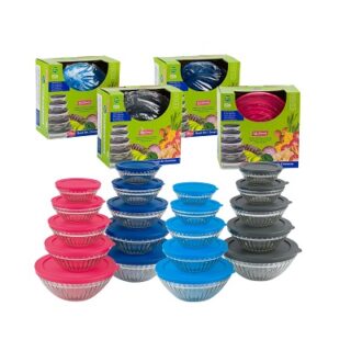 SET TRASTES HONDOS DE VIDRIO CON TAPA 10 PC