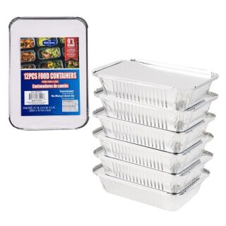 CONTENEDORES DE COMIDA DE ALUMINIO 12 PC