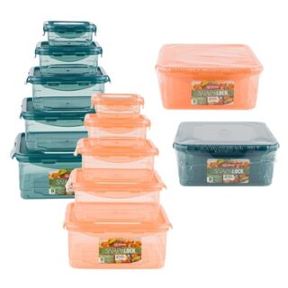 SET DE CONTENEDORES DE COMIDA 5 PC CUADRADOS