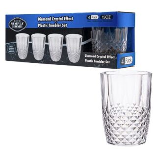 SET DE VASOS PLASTICOS TRANSPARENETES 4 PC 15 OZ