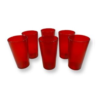 SET DE VASOS PLASTICOS 16 OZ ROJOS 6 PC