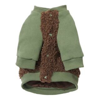 CHAQUETA PARA MASCOTA VERDE MARRON TALLA S