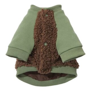 CHAQUETA PARA MASCOTA VERDE MARRON TALLA M
