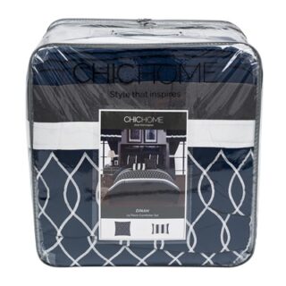 SET DE EDREDON 10 PC AZUL MARINO