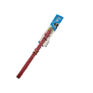 COLLAR DE CUERO PARA PERRO COLOR ROJO 41 CM 25 LBS