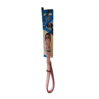 COLLAR DE CUERO PARA PERRO ROSADO 41 CM 25 LBS