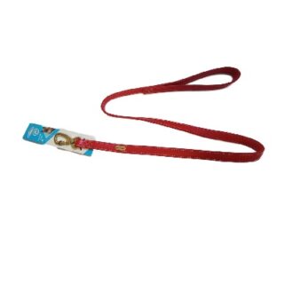 CORREA DE CUERO PARA PERRO COLOR ROJO 122 CM 55 LBS