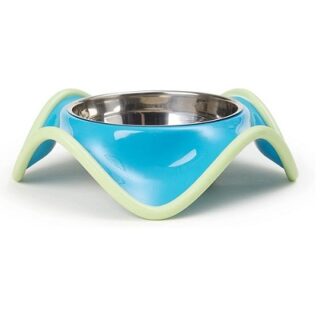 PLATO PARA PERRO DE COLOR CELESTE Y VERDE 33 CM