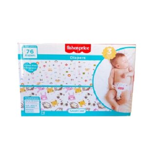 CAJA DE 76 PAÑALES FISHER PRICE TALLA 3 16-28LBS