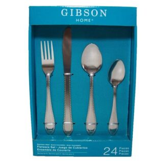 SET CUBIERTOS DE ACERO INOXIDABLES GIBSON 24PC