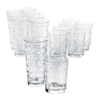 SET DE VASOS DE VIDRIO GIBSON BURBUJAS 16 PC