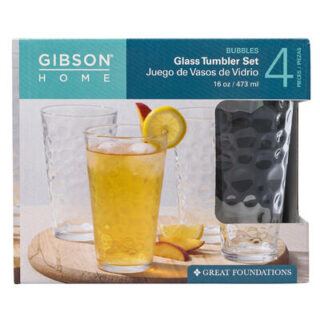SET DE VASOS DE VIDRIO GISBON 4 PC 16 OZ