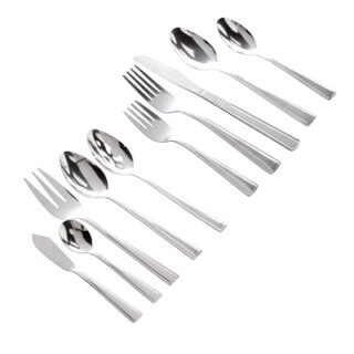 JUEGO DE CUBIERTOS 45 PC ACABADO TAMBOR -GIBSON-