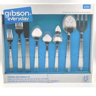 JUEGO DE CUBIERTOS DE ACERO INOXIDABLE 45 PC -GIBSON-