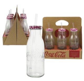SET DE BOTELLAS DE VIDRIO 6 PC COCA COLA