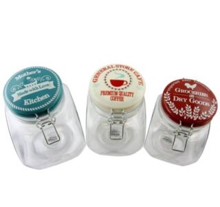 SET DE FRASCOS DE VIDRIOS 3 PC GENERAL STORE GIBSON