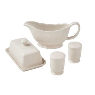 SET DE CREMERO, MANTEQUILLERO, SALERO Y PIMENTERO GIBSON