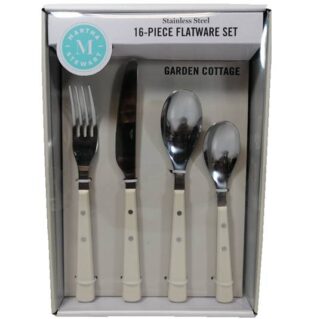 SET DE CUBIERTOS MARTHA STEWART COLOR BLANCO 16 PC