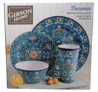 JUEGO DE VAJILLA DE MELAMINA 16 PZ GIBSON