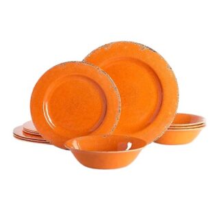 JUEGO DE VAJILLA 12 PC MELAMINA NARANJA