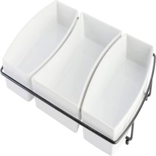 SET DE PLATOS DE CERAMICA CON SOPORTE DE METAL ELITE GIBSON