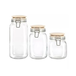 RECIPIENTES DE VIDRIO CON TAPADERA GIBSON 3 PC