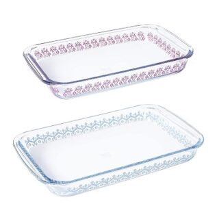 JUEGO DE BANDEJAS PARA HORNEAR DE VIDRIO 2 PC -GIBSON-