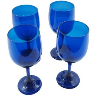 SET DE COPAS PLASTICAS 4 PC AZUL 23 CM 16 OZ