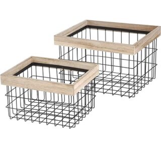 CESTA DE ALMACENAMIENTO 2 TAMAÑOS DE METAL HOME ZONE