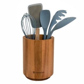 PORTA UTENSILIOS DE MADERA DE ACACIA