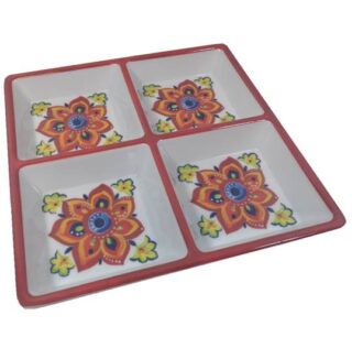 PLATO DE MELAMINA CON DIVISION 22x22 CM
