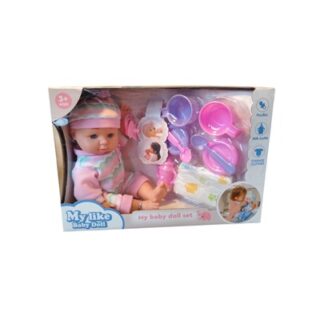 MUÑECA DE BEBE CON ACCESORIOS 8 PC
