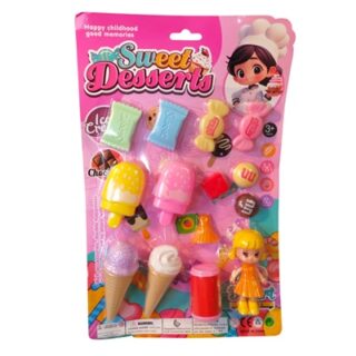 SET DE MUÑECA CON DULCES Y POSTRES 14 PC