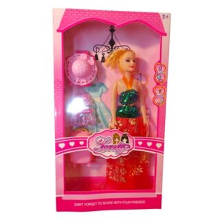 MUÑECA DE MODA CON ACCESORIOS 7 PC