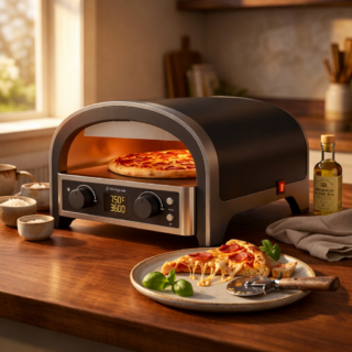 Horno Eléctrico para Pizza Westinghouse con Piedra Giratoria de 13 Pulgadas | Cocción Uniforme y Rápida