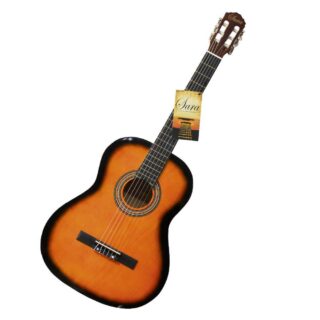 Sara, Guitarra Clásica Con Funda, Color Naranja De Orilla Sombreada, 39 Pulgadas