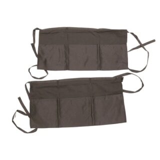 DELANTAL DE CINTURA 3 BOLSILLOS - 2 PC NEGROS -