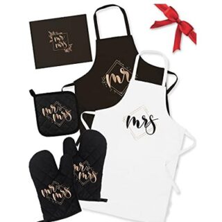 JUEGO DE DELANTAL DE 5 PIEZAS MR & MRS