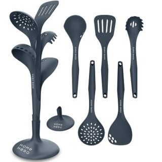 JUEGO DE UTENSILIOS DE COCINA - GRIS 6 PC -