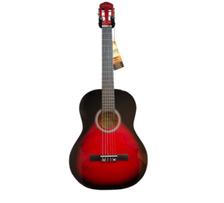 Guitarra Clásica Sara, 39 pulgadas, Incluye funda No Acolchada, Color Corinto Con Negro