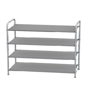 ZAPATERO DE METAL Y LONA 4 NIVELES 64 X 29 X 70 CM