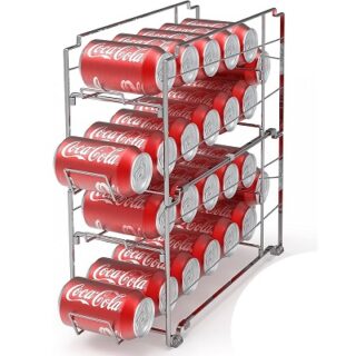 DISPENSADOR FRONTAL DE LATAS 2 NIVELES COLOR CROMO