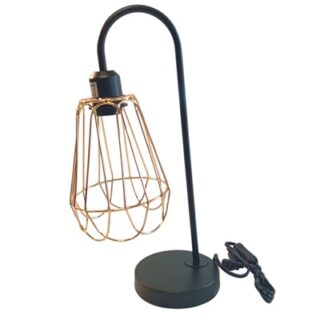 LAMPARA DE MESA COLOR ROSADO Y ORO 120 V 45 CM